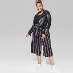 plus size wide leg crop pants