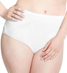 Just My Size Cool Comfort Cotton White Brief Panty - 5 Pack 1610P5