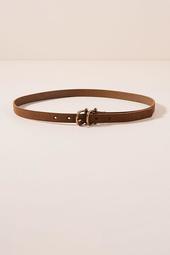 Double Buckle Thin Leather Belt