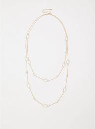 Gold-tone Crystal Layered Station Necklace