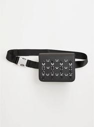 Black Embellished Belt Bag