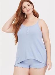 Blue Cozy Brushed Hacci Lounge Cami