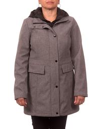 Women's Plus Size Soft Shell A-Line w/Quilted Cire Vestee and Hood