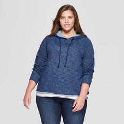 Women's Plus Size Long Sleeve Hoodie Sweatshirt - Universal Thread™ Navy