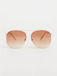 Rose Gold Tri Color 70s Aviator Sunglasses