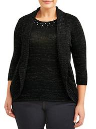 Women's Plus 2fer Sweater and Cardigan