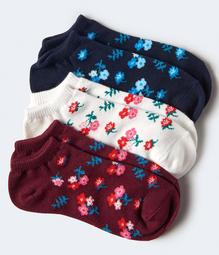 3-Pack Floral Ankle Socks