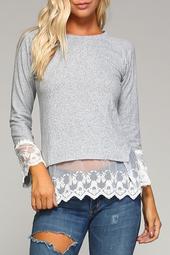 Lace Hem Sweater