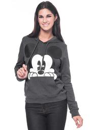 Women's Mickey Mouse Hoodie Sweatshirt - Charcoal Gray Size Small