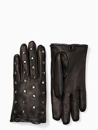 Bedazzled Leather Gloves