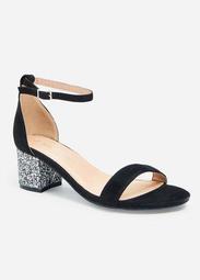 Glitter Block Heel Sandal