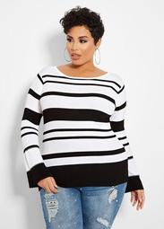 Striped Bell Sleeve Sweater