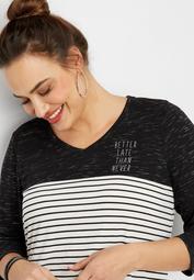 plus size better late than never graphic tee