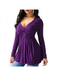 Casual Womens Plus Size Deep V Neck T-shirts