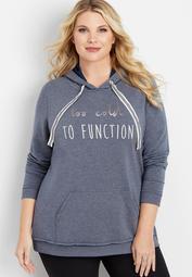 plus size too cold to function graphic pullover