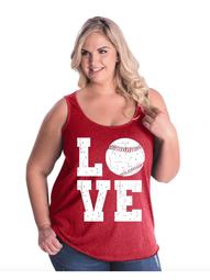 Love Baseball Women's Curvy Plus Size Tank Tops