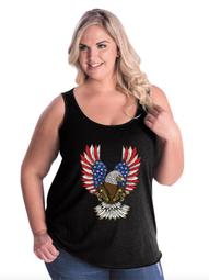 American Eagle American Flag Women's Curvy Plus Size Tank Tops