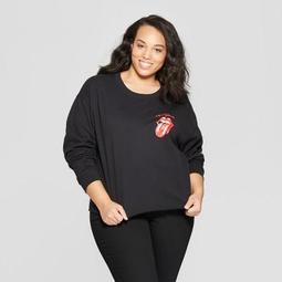 Women's Plus Size Rolling Stones Sweatshirt - Black