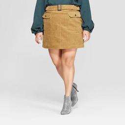 Women's Plus Size Cord Mini Skirt- Who What Wear™ Brown