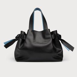 Geraldine Black Leather Tote Bag