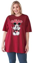 Women's Plus Size Mickey Mouse Varsity T-Shirt - Cardinal Red