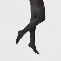 Women's Ribbed Tights - A New Day™ Black Heather 1X/2X
