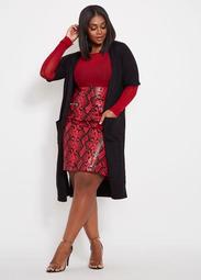 Elbow Sleeve Duster With Pockets