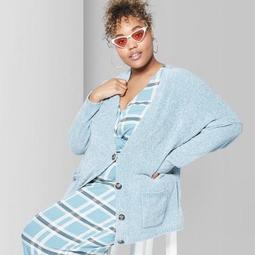 Women's Plus Size Oversized Chenille Button-Front Cardigan - Wild Fable™