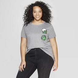 Women's Plus Size Short Sleeve Irish Pocket Beer T-Shirt - Modern Lux - Gray