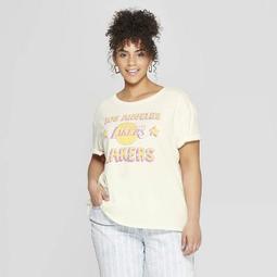 Women's Plus Size Short Sleeve LA Lakers T-Shirt - Junk Food (Juniors') White