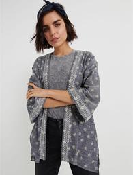 Contrast Stitch Kimono