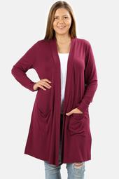 JED FASHION Women's Plus Size Soft Fabric Long Sleeve Cardigan