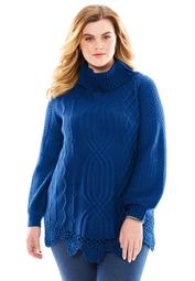 Roaman's Denim 24/7 Plus Size Cable Sweater