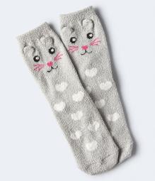 Cat Fuzzy Crew Socks