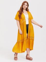 Yellow Crochet Kimono