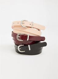 Patent Leather Belt - Pack of 3
