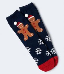 Gingerbread Man Fuzzy Crew Socks