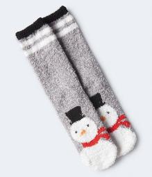 Snowman Fuzzy Crew Socks