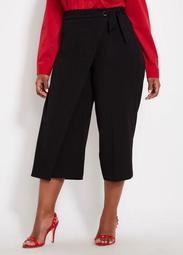 Wrap Front Crop Pant With Tie