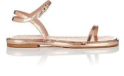 Metallic Faux-Leather Sandals