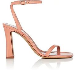Glitter-Sole Leather Sandals