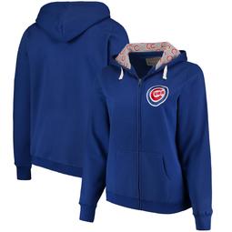 Chicago Cubs Soft as a Grape Women's Plus Size Pennant Race Full-Zip Hoodie - Royal