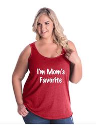 I am Mom`s Favorite Women's Curvy Plus Size Tank Tops