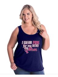 Cancer Awareness I Wear Pink for Mom Women's Curvy Plus Size Tank Tops