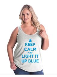 Autism Awareness Autism Speaks and Support is the Cure Women's Curvy Plus Size Tank Tops