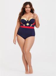 Her Universe Captain Marvel Wireless One-Piece Swimsuit