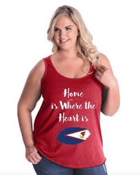 Home is Where the heart is American Samoa Womens Plus Size American Samoa Tank Tops