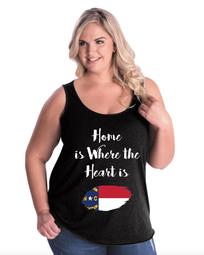 Home is Where the heart is North Carolina Womens Plus Size North Carolina Tank Tops