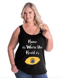 Home is Where the heart is New Jersey Womens Plus Size New Jersey Tank Tops