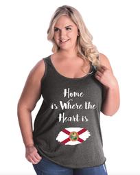Home is Where the heart is Florida Womens Plus Size Florida Tank Tops